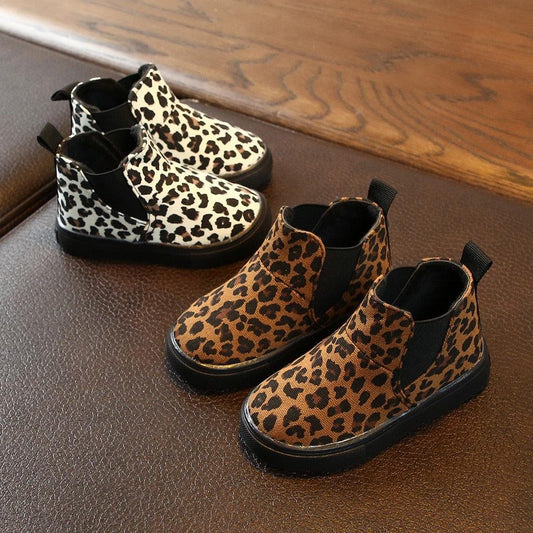 Leopard print and velvet ankle boots - Almoni Express