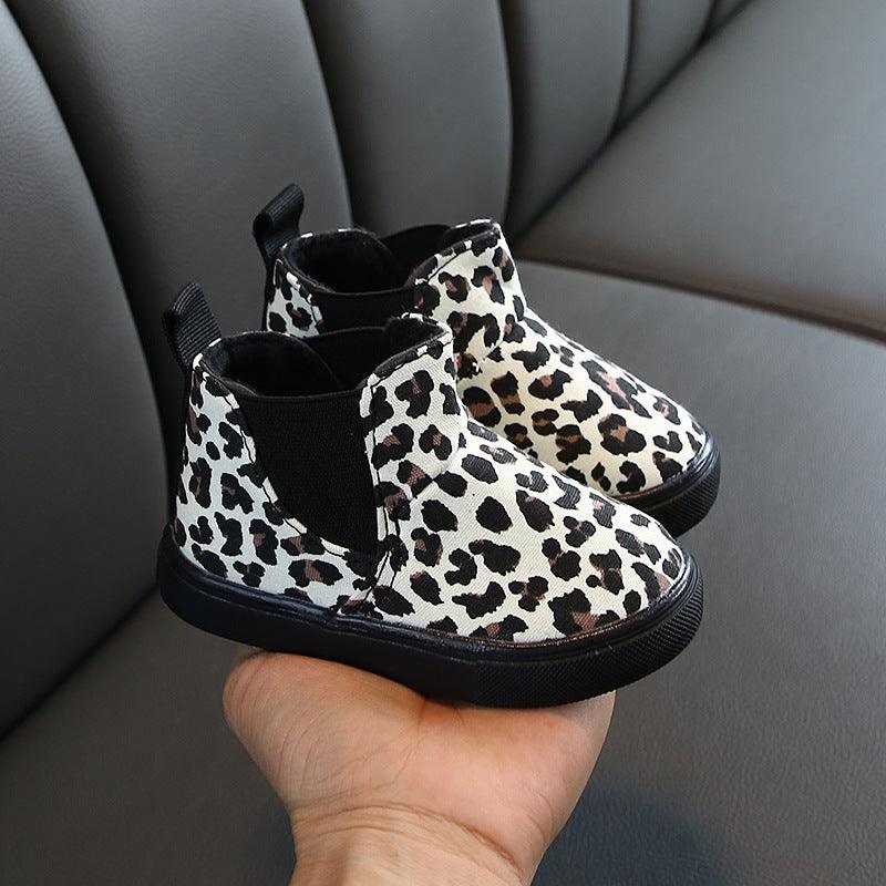 Leopard print and velvet ankle boots - Almoni Express