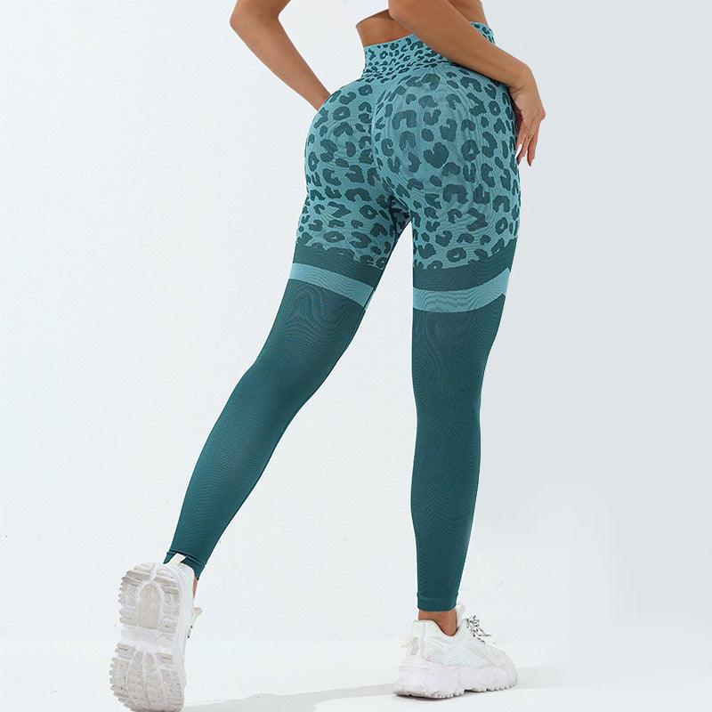 Leopard Print Fitness Pants For Women High Waist Butt Lifting Seamless Leggings Elastic Running Sport Training Yoga Pants Gym Outfits Clothing - AL MONI EXPRESS