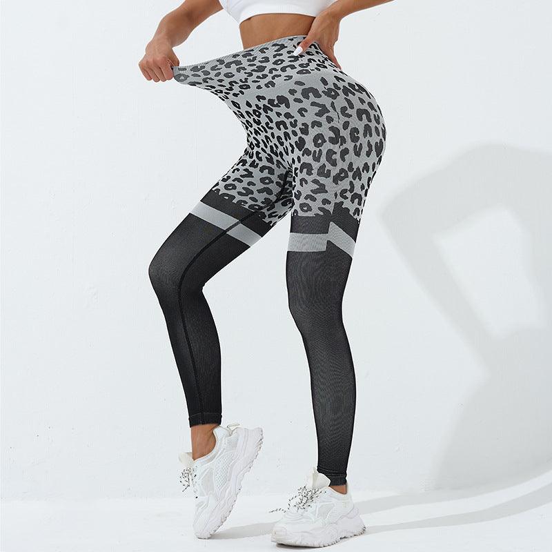 Leopard Print Fitness Pants For Women High Waist Butt Lifting Seamless Leggings Elastic Running Sport Training Yoga Pants Gym Outfits Clothing - AL MONI EXPRESS