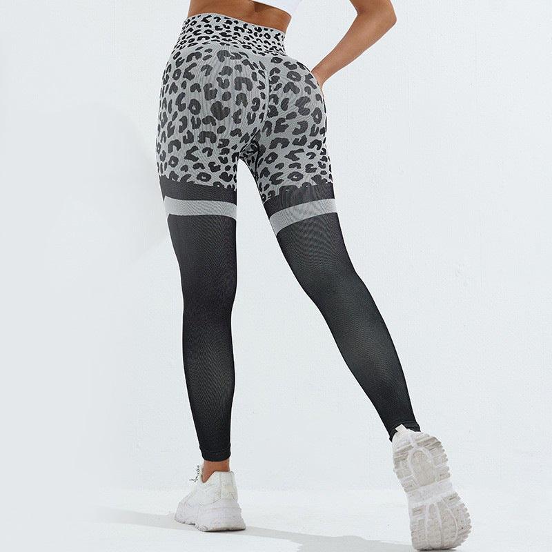 Leopard Print Fitness Pants For Women High Waist Butt Lifting Seamless Leggings Elastic Running Sport Training Yoga Pants Gym Outfits Clothing - AL MONI EXPRESS