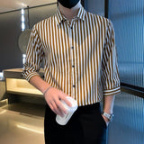 Light Cooked Style Shirt For Men With Black And White Stripes - AL MONI EXPRESS