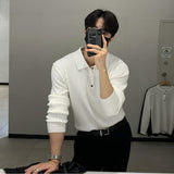 Lightly Mature Knitted Polo Shirt Men's French Style Design Lapel Sweater - Almoni Express