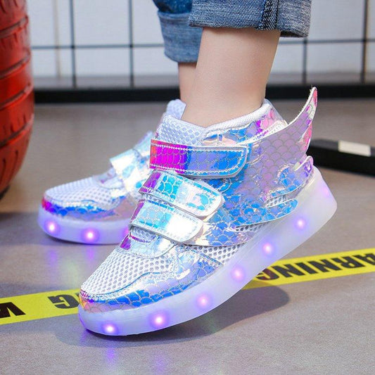 Lights up, children's sneakers, glitter shoes - Almoni Express