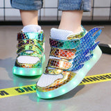 Lights up, children's sneakers, glitter shoes - Almoni Express