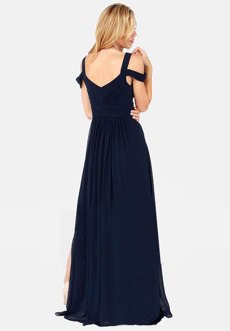 Long Floor Length Elegant Greek Style Pleated Dress - Almoni Express