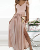 Long Floor Length Elegant Greek Style Pleated Dress - Almoni Express