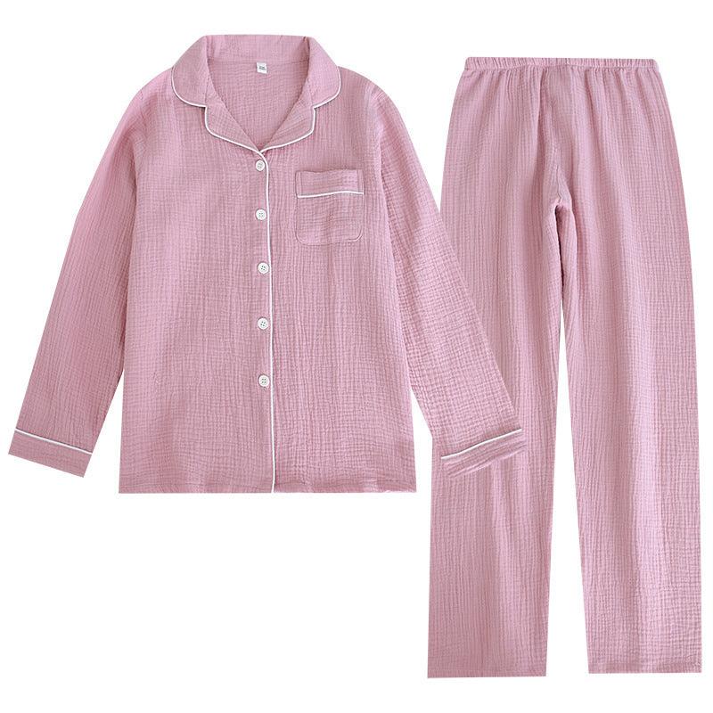 Long Sleeve Pajamas Men's And Women's Cotton Loose Outfit - Almoni Express