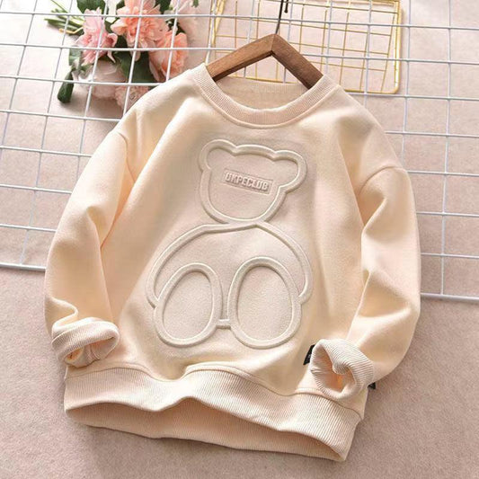 Long Sleeved T Shirt Children Plus Velvet Bottoming Shirt - Almoni Express