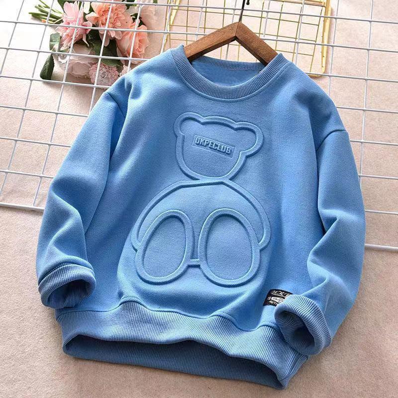 Long Sleeved T Shirt Children Plus Velvet Bottoming Shirt - Almoni Express