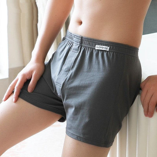 Loose Breathable Plus Size Men's Underwear Solid Color Boxers - Almoni Express