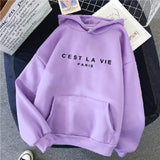 Loose Hooded Sweater Student Hoodie With Letter Print Sports Tops - AL MONI EXPRESS