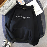 Loose Hooded Sweater Student Hoodie With Letter Print Sports Tops - AL MONI EXPRESS