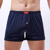 Loose Men's Underwear Breathable Fabric Silky Boxers - Almoni Express