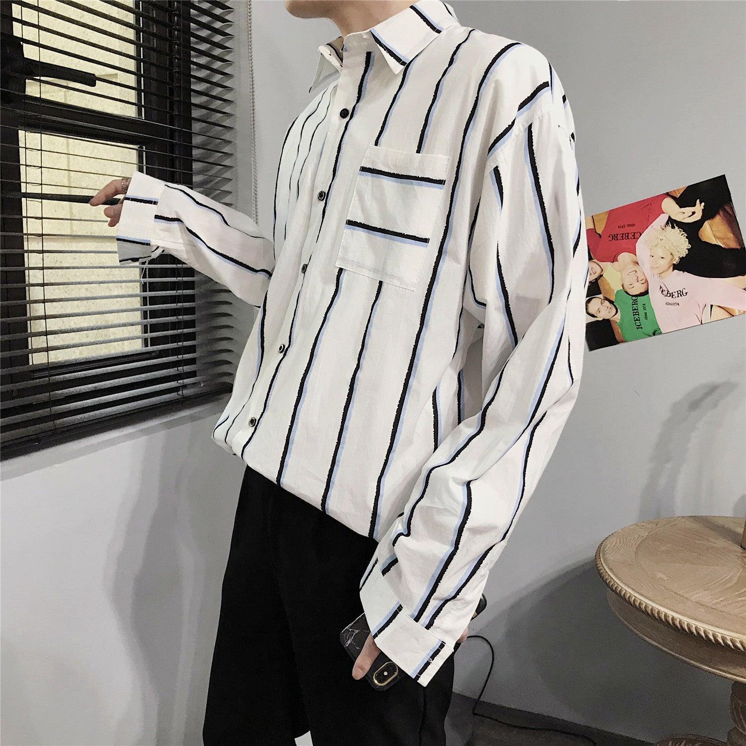 Loose striped shirt men - AL MONI EXPRESS