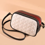 Luggage Leather Small Solid Color Square Bag Leather Sewing Line Women's Cross-body Bag - AL MONI EXPRESS