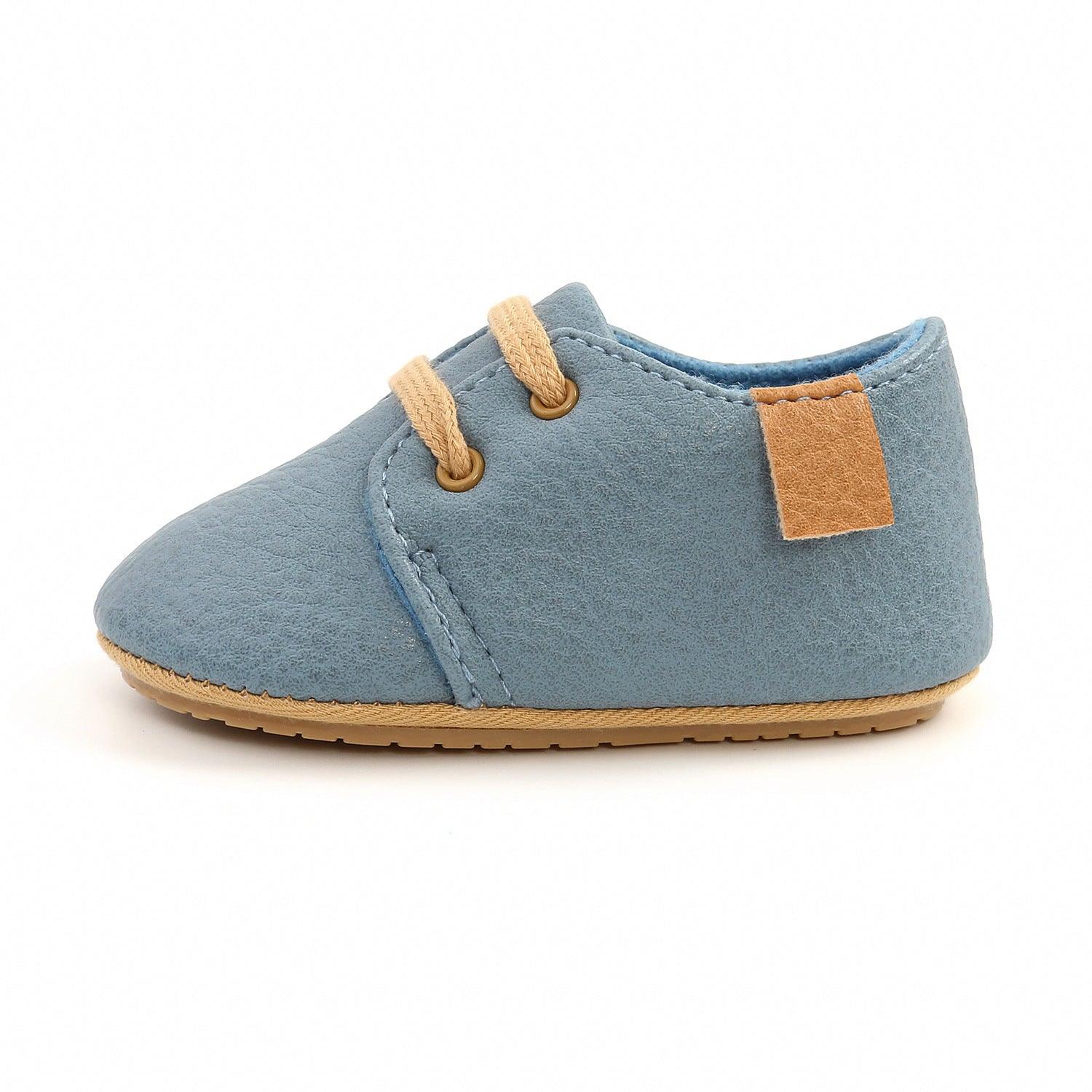 Luxury Soft Leather Baby Moccasins Shoes Newborn Rubber Sole First Walkers Boys Toddler Shoes - Almoni Express