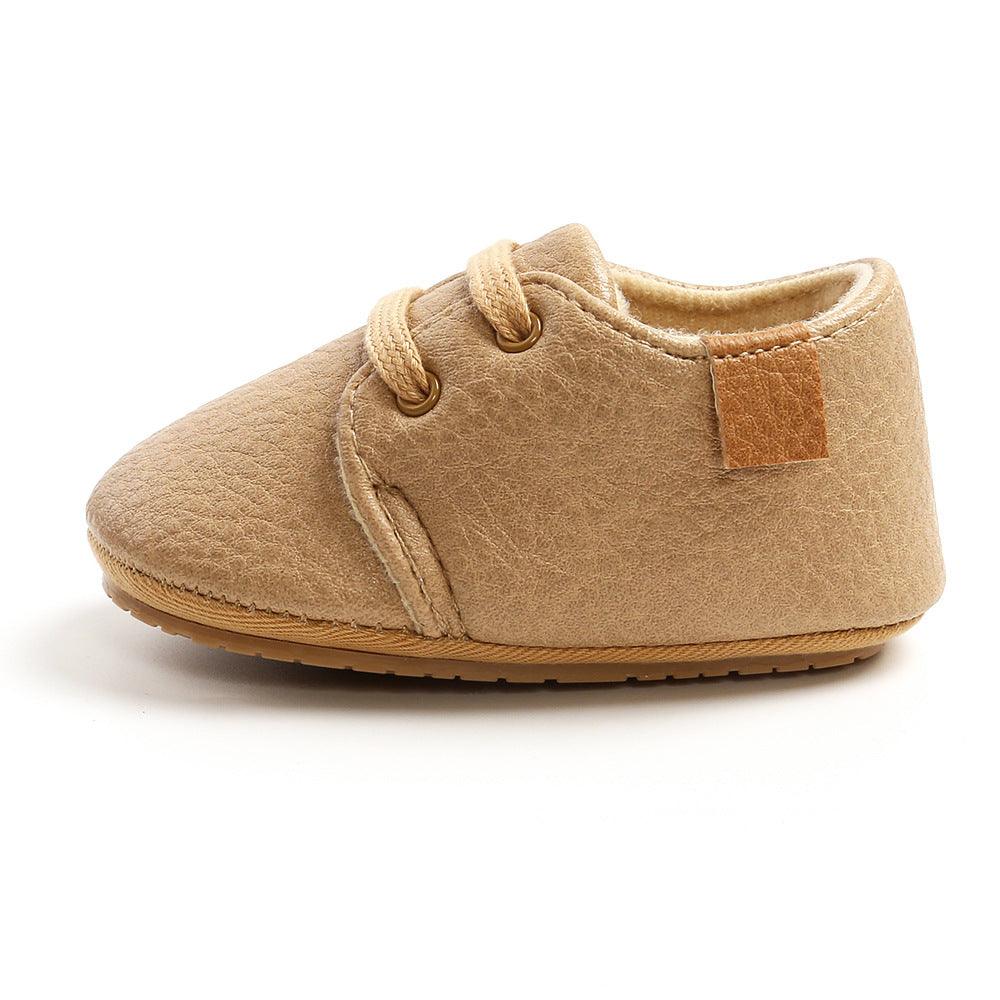 Luxury Soft Leather Baby Moccasins Shoes Newborn Rubber Sole First Walkers Boys Toddler Shoes - Almoni Express