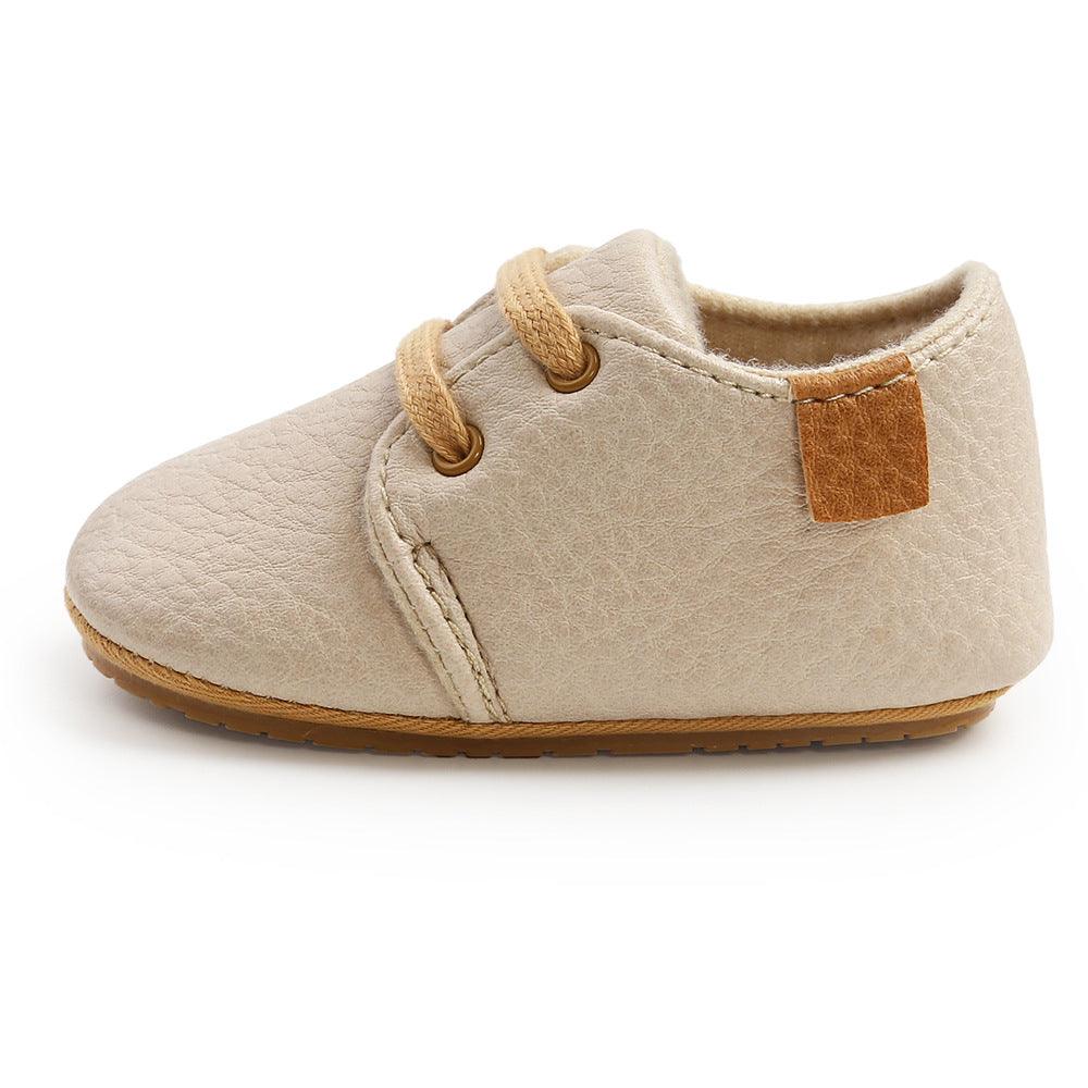 Luxury Soft Leather Baby Moccasins Shoes Newborn Rubber Sole First Walkers Boys Toddler Shoes - Almoni Express