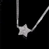 Magnetic Five-pointed Star Necklace With Rhinestones Stainless Steel Clavicle Chain Personalized Designer Necklace Women Jewelry Gifts - AL MONI EXPRESS