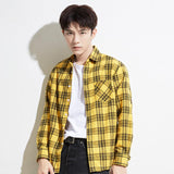 Men Casual Plaid Long Sleeved Shirt - AL MONI EXPRESS