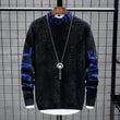 Men Fashion High Neck Loose Personalized Sweater - Almoni Express