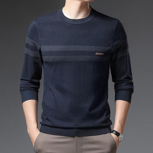 Men Round Neck Fashion Pullover Sweater - Almoni Express