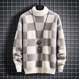 Men Round Neck Sweater Knitting Undercoat - Almoni Express