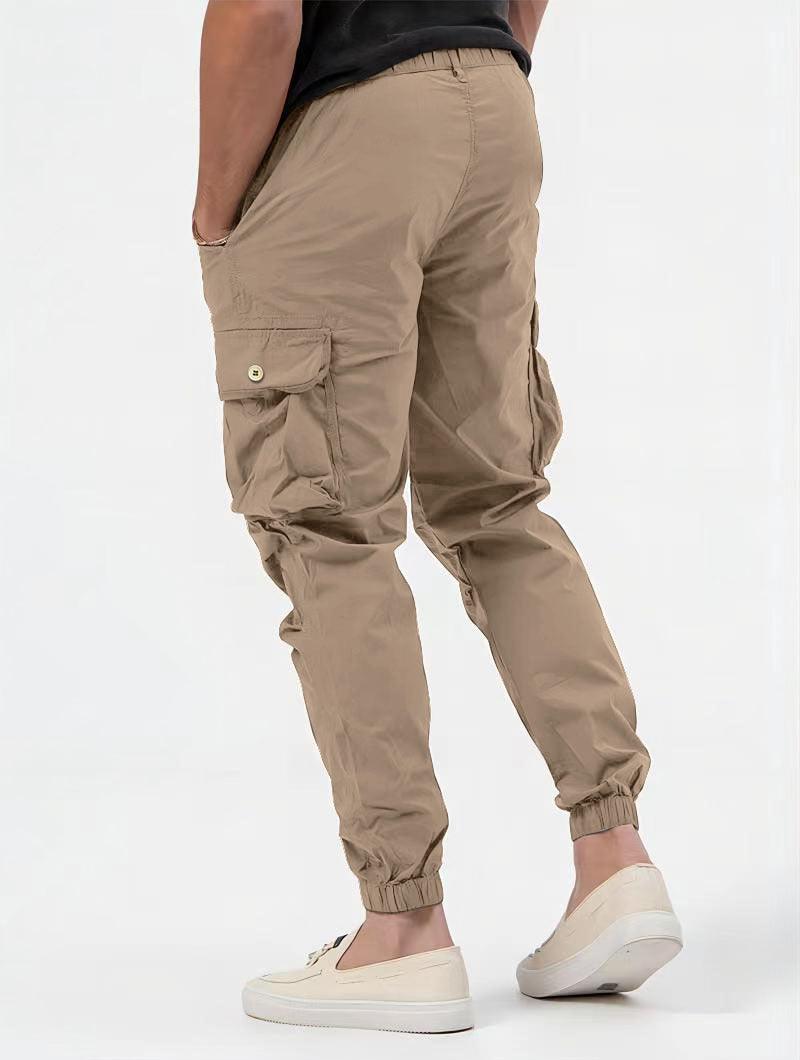 Men's Cargo Trousers With Three-dimensional Pockets Solid Color Casual Pants - AL MONI EXPRESS