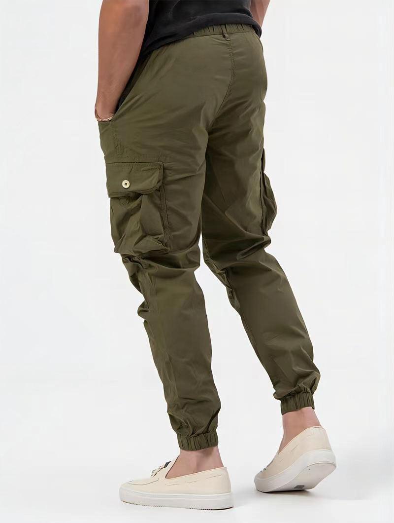 Men's Cargo Trousers With Three-dimensional Pockets Solid Color Casual Pants - AL MONI EXPRESS