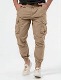 Men's Cargo Trousers With Three-dimensional Pockets Solid Color Casual Pants - AL MONI EXPRESS