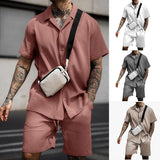 Men's Casual And Comfortable Polo Short-sleeved Shorts Suit - AL MONI EXPRESS