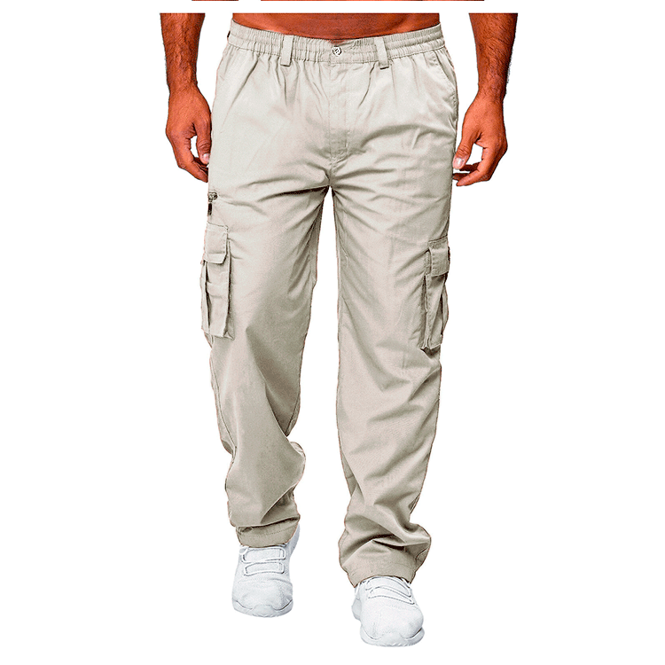 Men's Casual Multi-pocket Loose Straight Cargo Pants - AL MONI EXPRESS