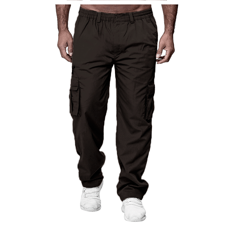 Men's Casual Multi-pocket Loose Straight Cargo Pants - AL MONI EXPRESS