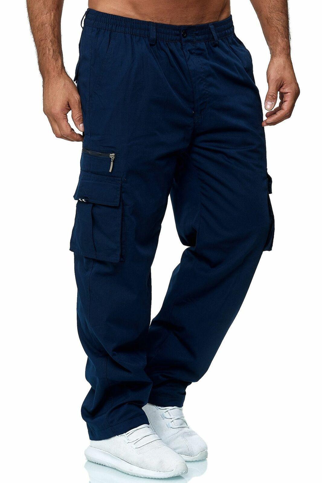 Men's Casual Multi-pocket Loose Straight Cargo Pants - AL MONI EXPRESS