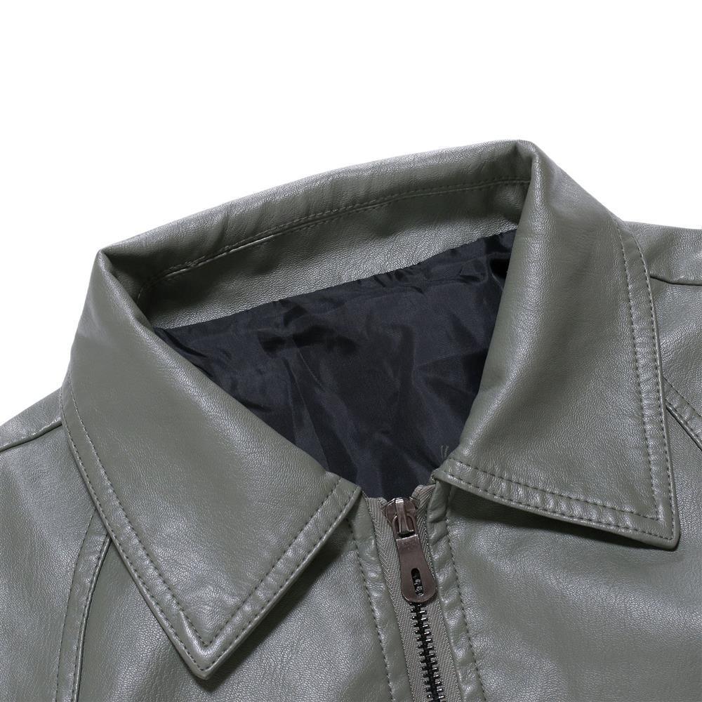 Men's Casual Slim-fit Leather Coat - AL MONI EXPRESS