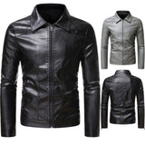 Men's Casual Slim-fit Leather Coat - AL MONI EXPRESS