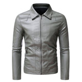 Men's Casual Slim-fit Leather Coat - AL MONI EXPRESS