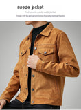 Men's Casual Suede Brushed Fabric Youth Fashion British Style Jacket - AL MONI EXPRESS