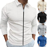 Men's Clothing Waffle Style Zipped Lapel Jacket Outdoor Sports Tops - AL MONI EXPRESS