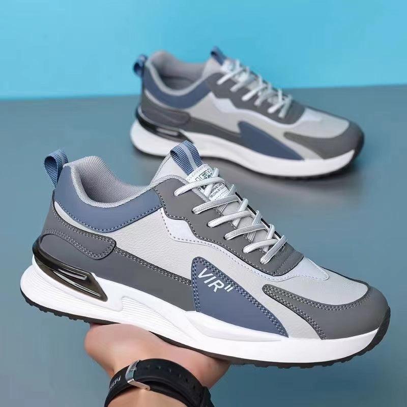 Men's Color Block Mesh Shoes Fashion Casual Lace-up Sneakers Outdoor Breathable Running Sports Shoes - AL MONI EXPRESS