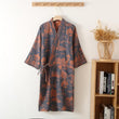 Men's Cotton Gauze Kimono Long Dress Bathrobe - Almoni Express