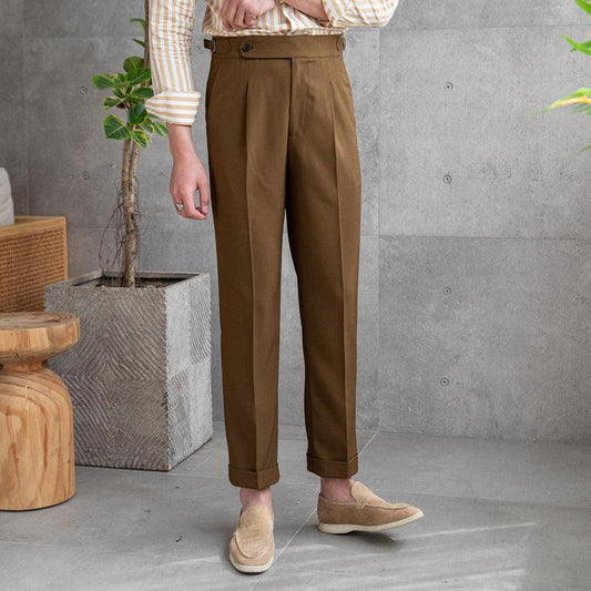 Men's Drape Anti-wrinkle Casual High-waisted Pants - Almoni Express