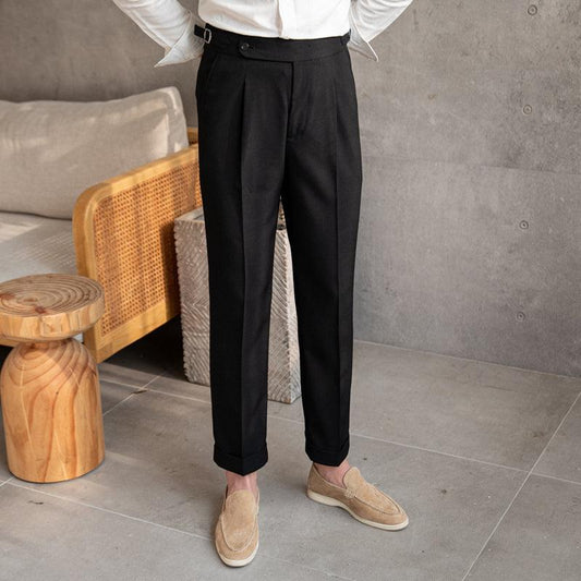 Men's Drape Anti-wrinkle Casual High-waisted Pants - Almoni Express