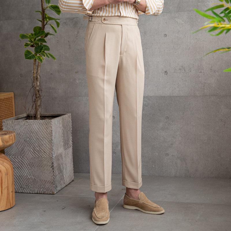 Men's Drape Anti-wrinkle Casual High-waisted Pants - Almoni Express