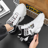 Men's High-top Sports Shoes New Fashion Colorblock Lace-up Casual Sneakers Breathable Versatile Running Basketball Trainers Shoes - AL MONI EXPRESS