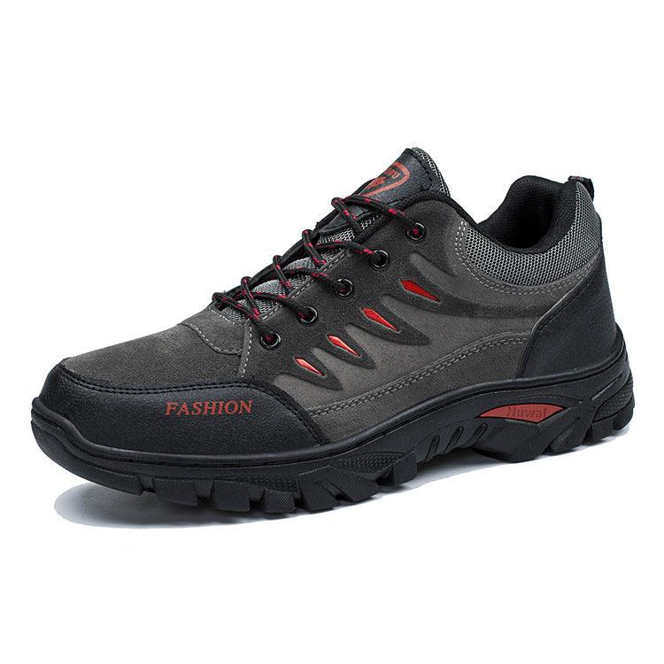 Men's Hiking Work Shoes Casual Breathable Lace-up Sneakers Outdoor Running Sports Shoes - AL MONI EXPRESS