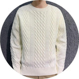 Men's Knitting Thick Yarn Fried Dough Twists Sweater - Almoni Express