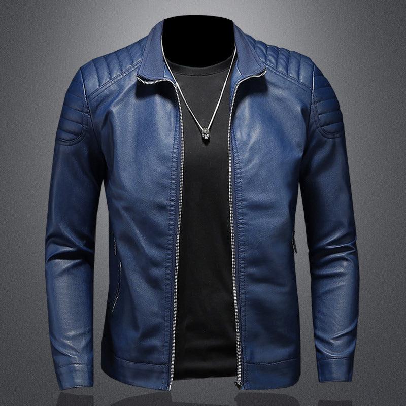 Men's Leather Motorcycle Jacket Thin Coat - AL MONI EXPRESS