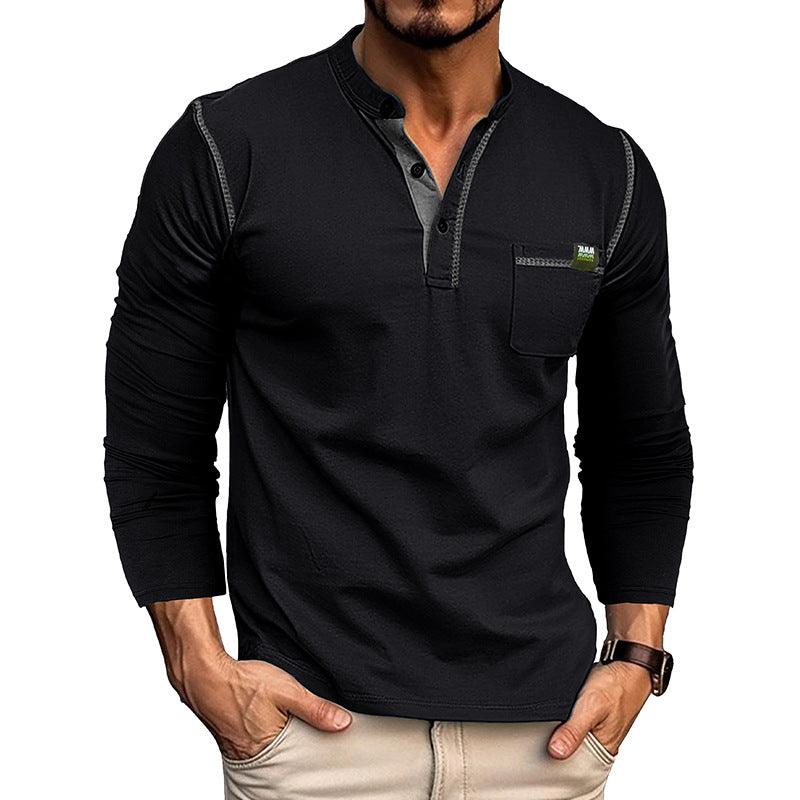 Men's Long Sleeve Color Matching Shirt - AL MONI EXPRESS